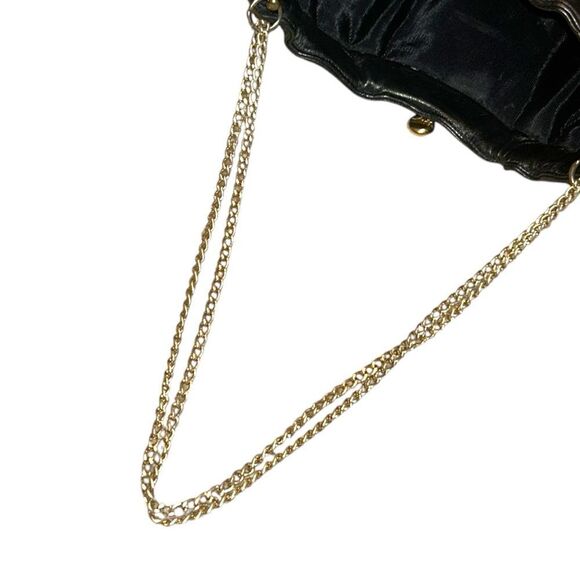 Vintage Ande Black Leather Clutch Evening Bag Purse Handbag Shoulder Bag - Picture 8 of 12